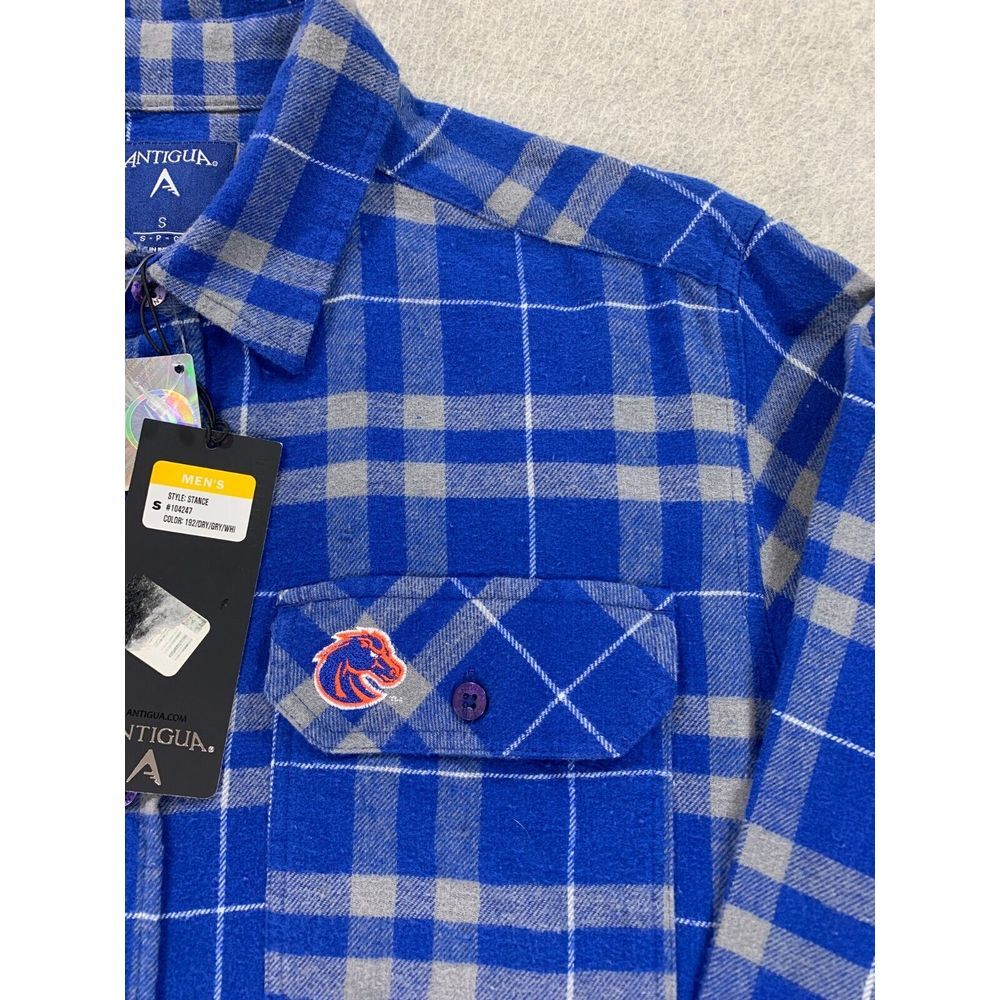 NWT Boise State Broncos Antigua Long Sleeve Button Down Shirt (Men's Small) Blue - Picture 2 of 12